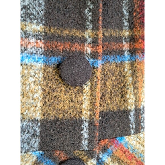 Wool Cashmere Brown Plaid Girls Long Overcoat Size Large GanGan World - Picture 8 of 13